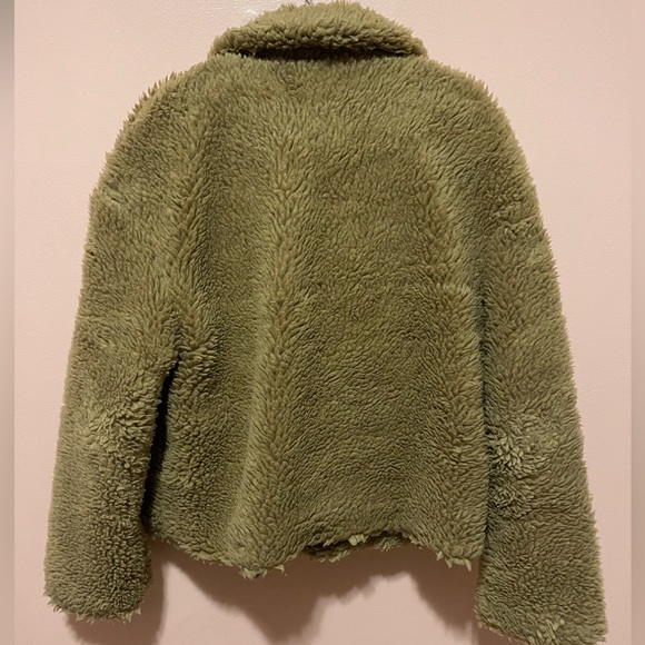 TOMMY HILFIGER Brown/Tan/Camel Colored Faux-Sherpa Button Jacket with full Zip - Picture 3 of 4